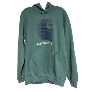 Carhartt Rain Defender Loose Fit Graphic Hoodie Womens Size M Green Sweatshirt